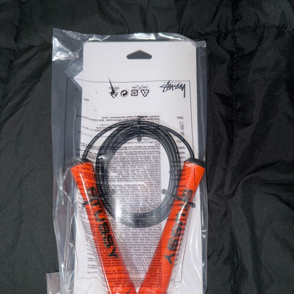 Stussy Black and Orange Fitness Jump Rope